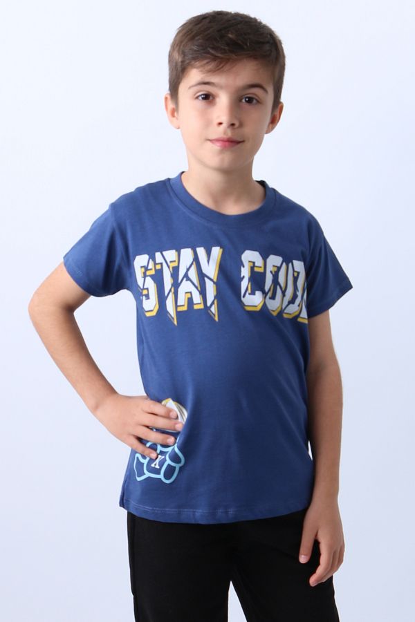 HÇM-Boy's Tee Shirt Stay Cool Printed Cycling Collar F18 1