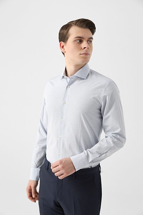 D'S Damat-Cămașă Dobby Slim Fit Bleumarin 1