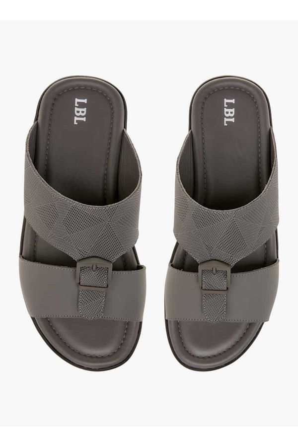 LBL by Shoexpress-LBL by Shoexpress Textured Slip-On Arabic Sandals with Buckle Detail 1