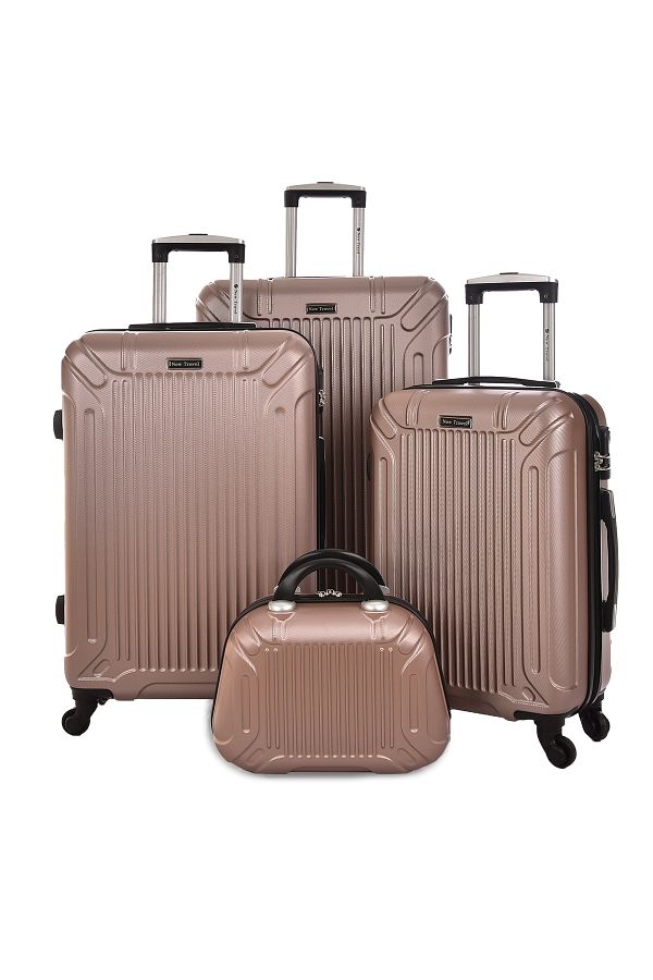 New Travel-مجموعة حقائب سفر صلبة من مادة ABS مكونة من 4 قطع مع حقيبة تجميل مقاس 28/24/20/12 بوصة 0176/4P 1
