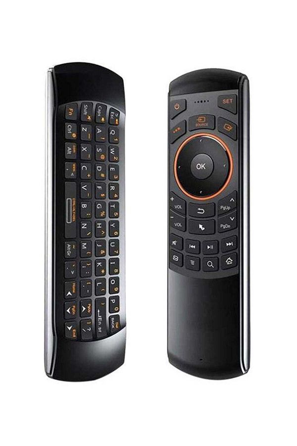 erorex-Rii I25 Wireless Fly Mouse Remote Controller With Keyboard Black 1