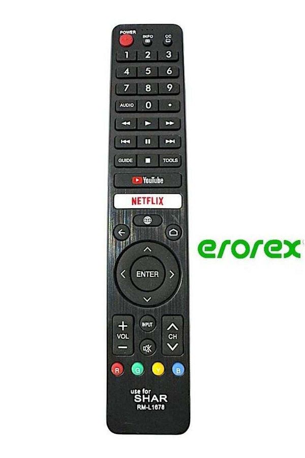 erorex-Remote Control For Sharp Netflix LCD TV Remote Control With Google Search & YouTube Keys 1