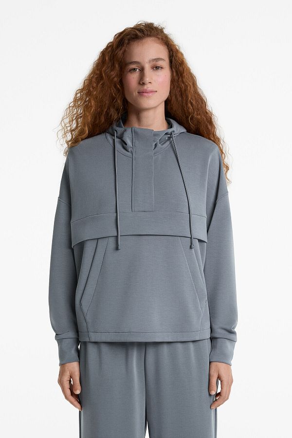 Oysho-Soft-touch sweatshirt with modal and zip 1