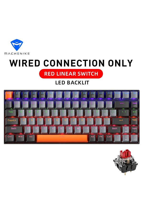 Choice-Wired Red Switch Machenike K500a-b84 Mechanical Keyboard 75% Tkl Hot-swappable Wired Gaming Keyboard 1