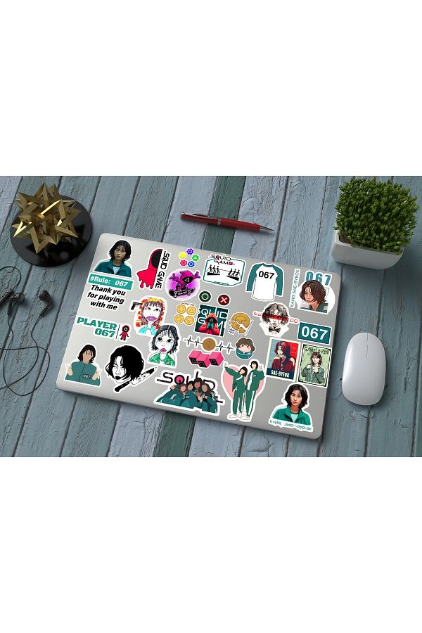 Major Selection-Squid Game Player 067 Kang Sae-Byeok Sticker Set - for MacBook Notebook 1