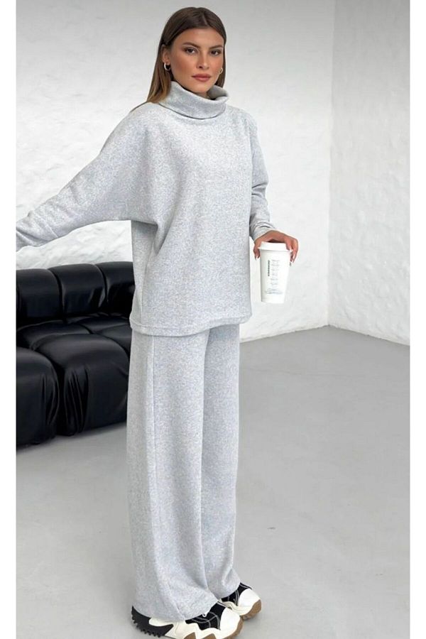 LİSY-Women's Thessaloniki Fabric Turtleneck Bottom Top Suit 1