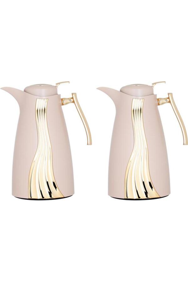 ALSAIF-Karma Stainless Steel Thermos Set Two Pieces With Marble Handle Cashmere 1