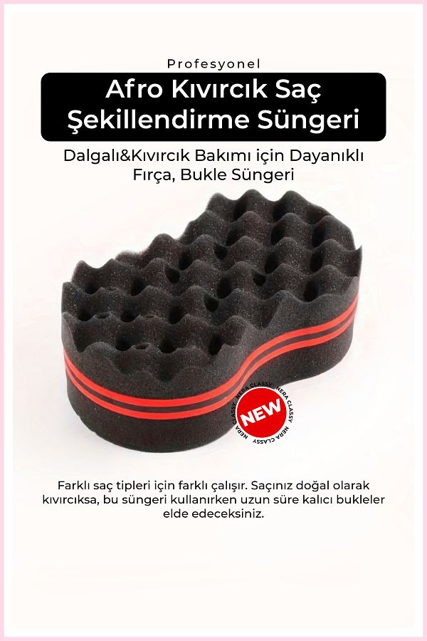 Nera Classy-Afro Curly Hair Styling Sponge - Durable Brush & Curl Sponge 1