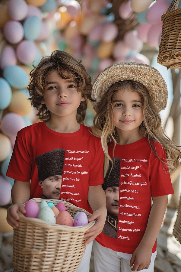 MYADA-23 April 19 May Ataturk's Words to the Little Ones Printed Children's T-Shirt 1