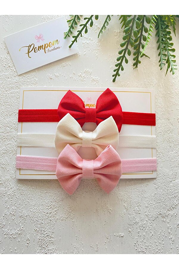 pempem bandana Kiz bebek Keten fiyonk bandana