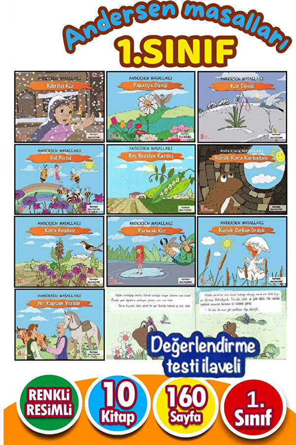 Ata Yayıncılık 1.sınıfların Elinden Bırakamayacağı 10'lu Andersen Hikaye Seti