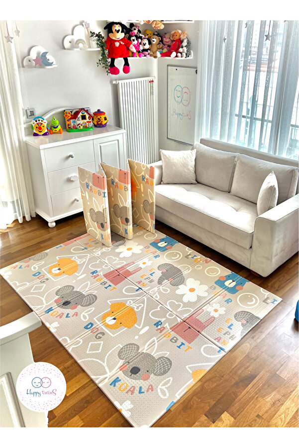 Happy Twins Happy Animals Katlanabilir Çift Taraflı Oyun Matı 150x200x1cm