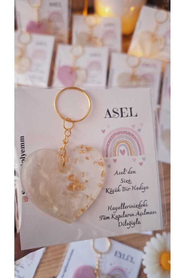 sevgiliatolyemm mutluluk getirmesi dileğiyle Gökkuşağı-kalpli Kartlı Anahtarlık 10 Adet Babyshower Doğum Günü Bebek Hediyelikleri