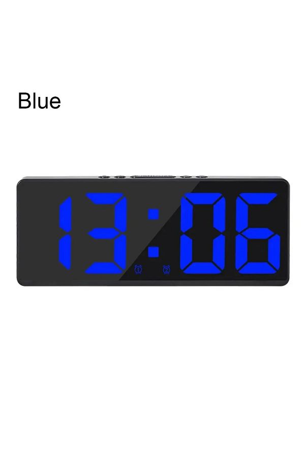 Choice-Blue LED Digital Electronic Clock Backlight Large Number Alarm Clock Temperature Calendar Bedside Ta 1