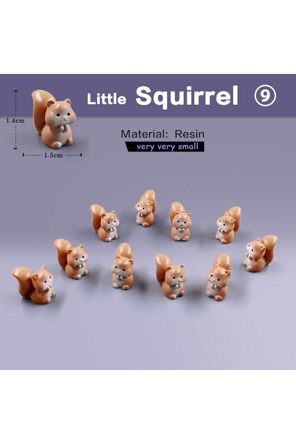 Choice-10pcs Squirrels 10pcs Easter Rabbit Squirrel Elephant Fox Sheep Duck Pig Cat Frog Snake Figurine Min 1