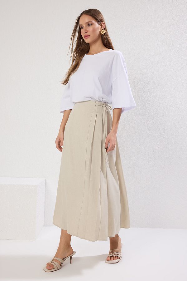 Trendyol Modest-Gewebter Rock mit Steinbatterie-Detail TCTAW25EE00007 1