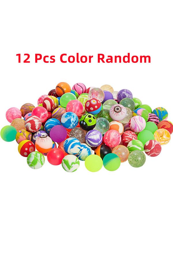 Choice-12 Pcs 30mm New Design Rubber Elastic Ball Mixed Style 12/24pcs Multiple Bouncing Balls Vending Mach 1