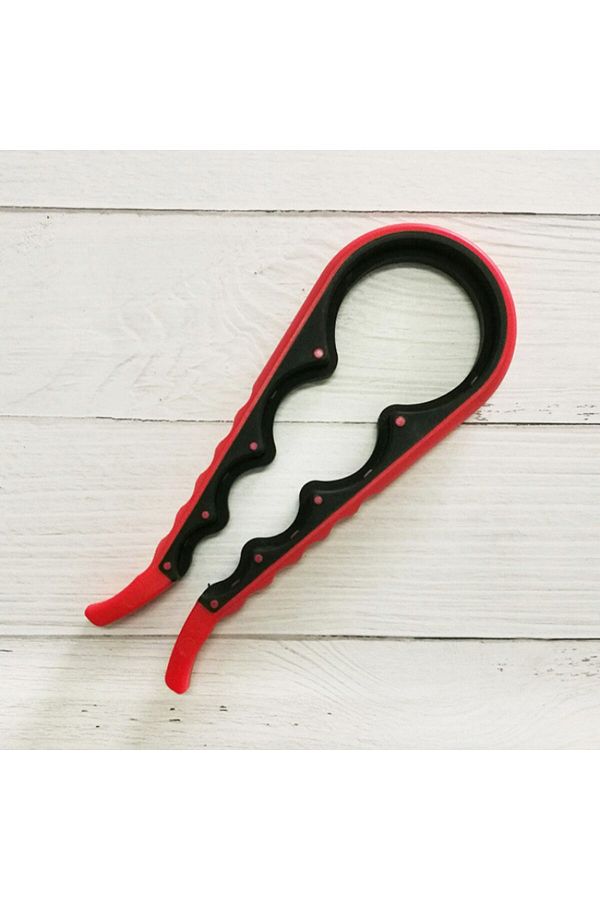Choice-Red Jar Opener Easy Grip Wrench 4 in 1 Handy Save Strength Can Beer Bottle Cap Openers Lid Twist Off 1