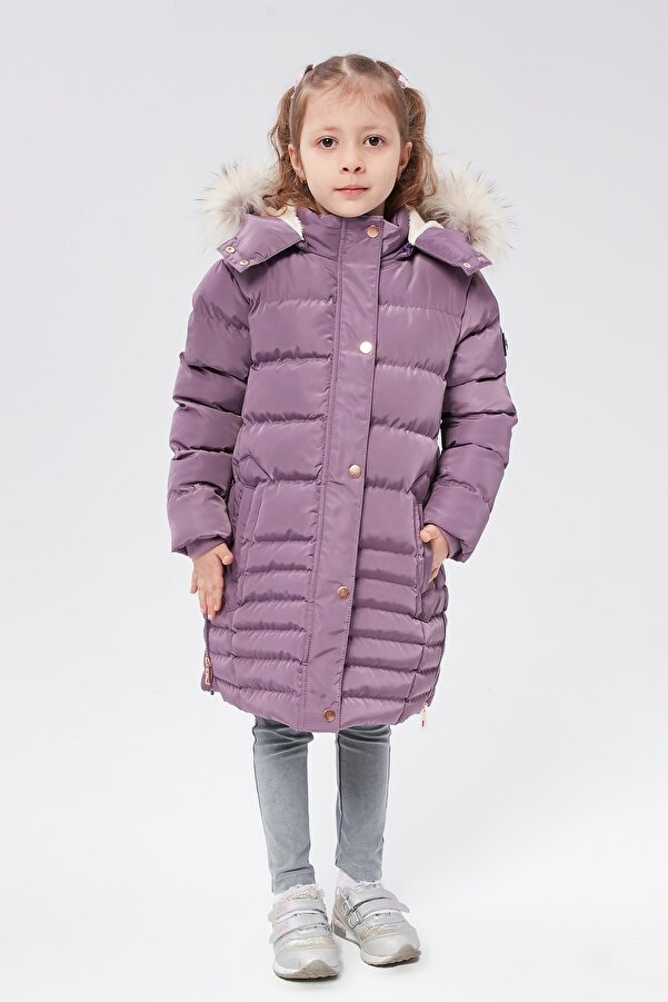 Benittokids Benittokids Kız Çocuk Natürel Kürklü Kaban 51301