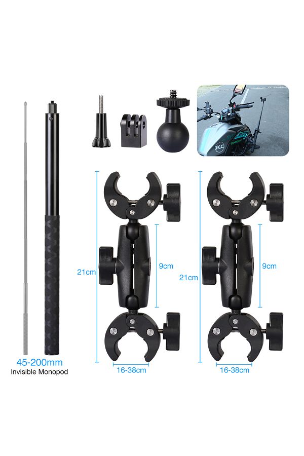 Choice-200cm-A Motorcycle Bike Panoramic Selfie Stick for insta360 One X2 X3 Monopod Handlebar Mount Bracke 1