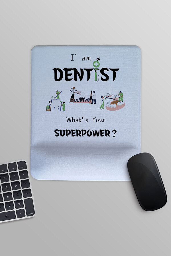 qoeuyl boutique-I'M a Dentist Dentist Gift Printed Rectangular Wrist Supported Mousepad 1
