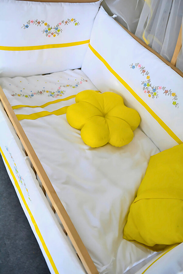Kista Baby Bebek Uyku Seti Nevresim Takımı 60x120 Flower Sarı