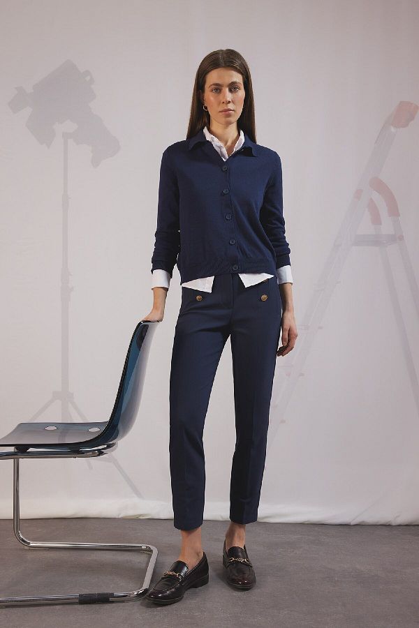 DeFacto-Skinny-Fit-Hose mit hoher Taille und Knopfleiste und geradem Bein E5431AX25SP 1
