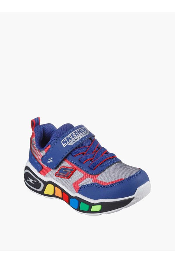 SKECHERS-Boys' Colourblock Light-Up Sneakers with Hook and Loop Closure - PLAY SCENE 1