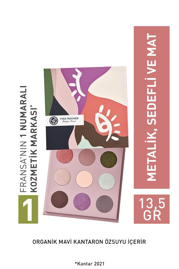 Yves Rocher-Highly Pigmented Matte Finish 9-Piece Eyeshadow Palette with Soft and Pearl Powder Texture - Lilac 1