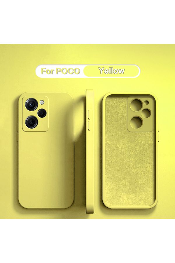 Choice-For POCO F5 Yellow Liquid Silicone Protective Case For Xiaomi POCO F5 X5 X3 M3 M4 X4 Pro NFC F3 F4 G 1