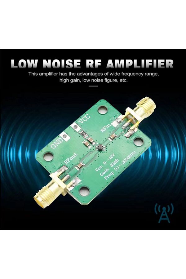 mythtiger-LNA 0.1-2000MHz 32dB RF Amplifier 9-12V 27mA Low noise used to amplify FM HF VHF UHF radio signals 1