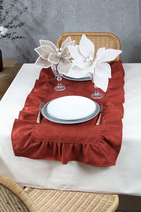 cotton maison-Poli Volanat Runner 50x130 Cm 1