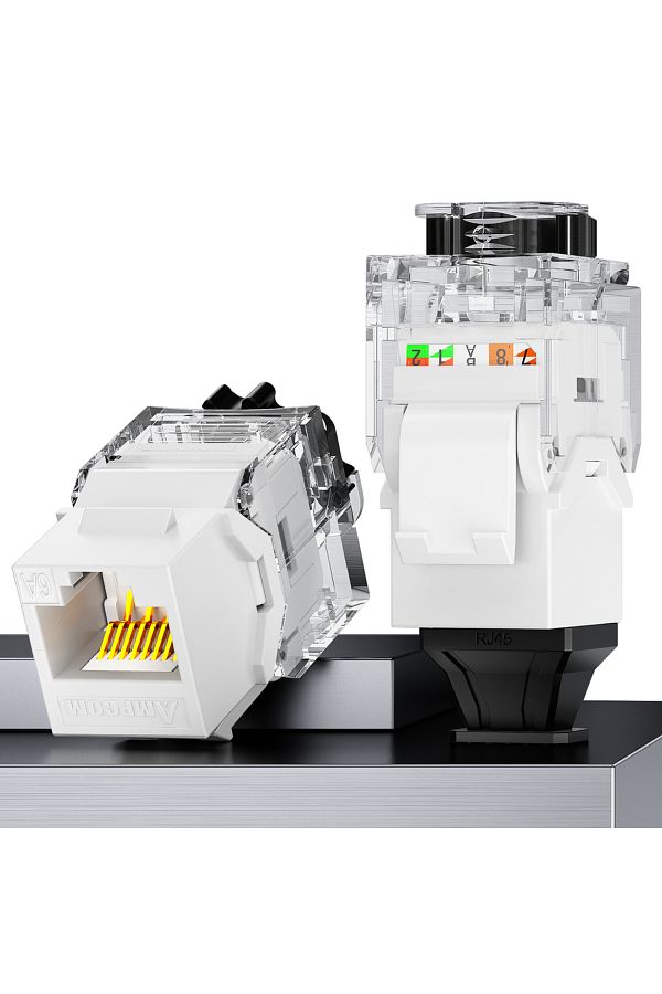 Choice-1 قطعة CAT6A UTP WT AMPCOM CAT7A CAT7 CAT6A CAT6 RJ45 Keystone Jack، قفل سقاطة STP Toolless Modular 1