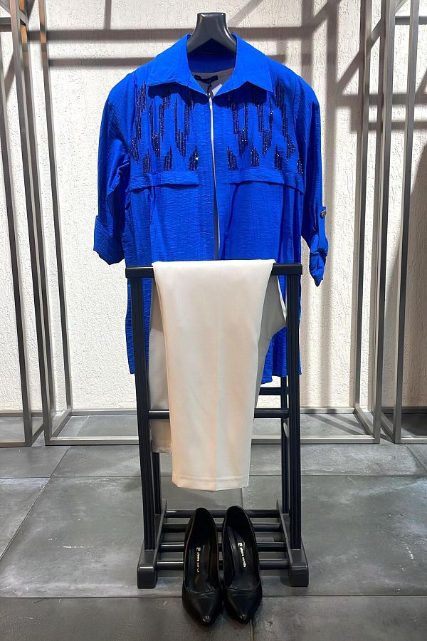 SERTUĞ-Tren42Plus Large Size Front Roba Stone Detailed Saks Set 1