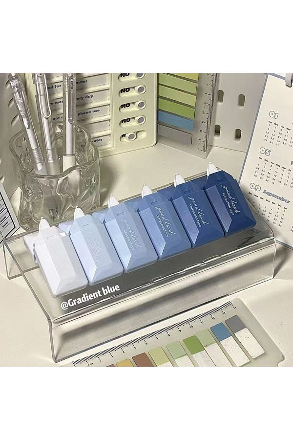 Choice-Blue 6pc Card Style Gradient Correction Tape For Student Use Silent Large Capacity Correction Tape P 1