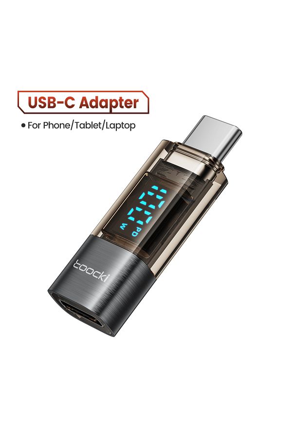 Choice-Xy C-c 100w Toocki Usb C To Type C Adapter 100w Max Output Digital Display Otg Converter For Phone T 1