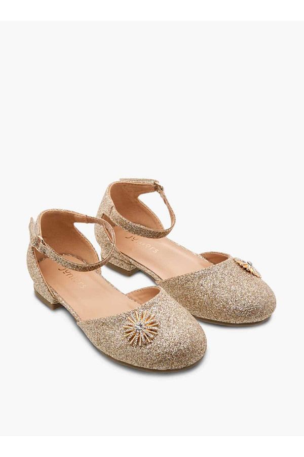 Juniors-Embellished Ballerina Shoes with Hook and Loop Closure 1