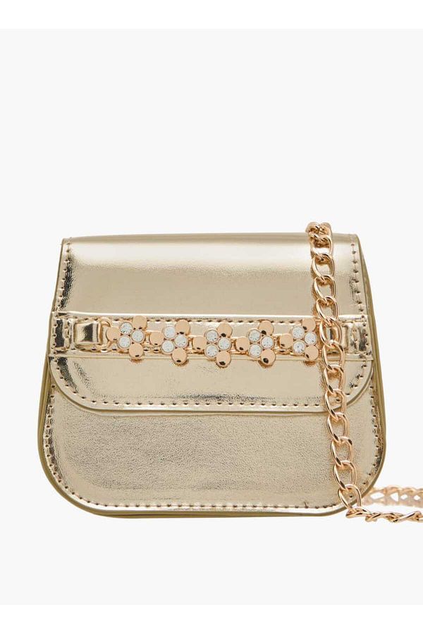 Little Missy-Embellished Crossbody Bag with Detachable Chain Strap and Button Closure 1