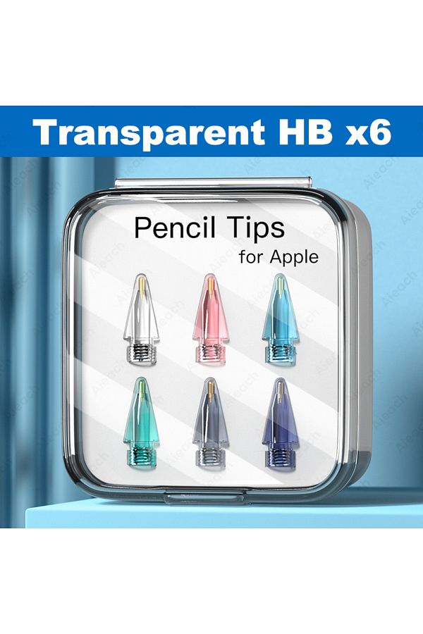 Choice-طرف شفاف مزدوج الطبقة HB x6 لقلم Apple Pencil من الجيل الأول والثاني 2B H 1
