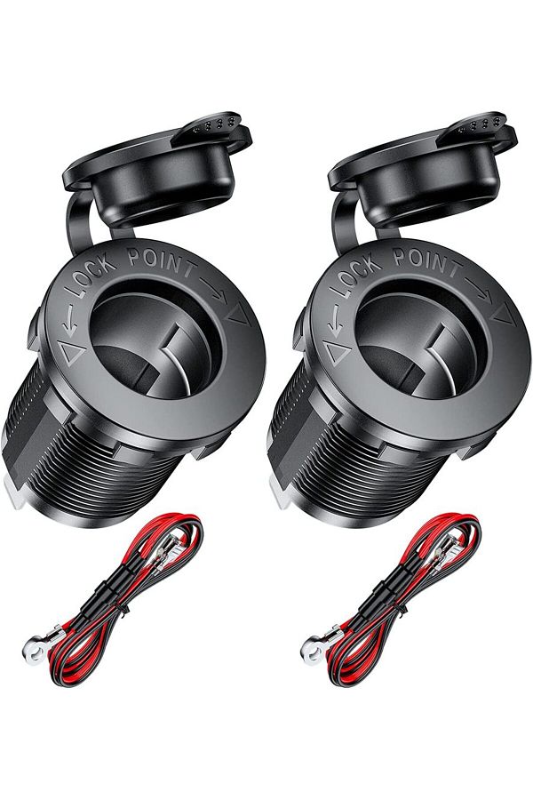OIMG-Black 12v Cigarette Lighter Socket Waterproof Socket Replacement Diy Kit Is Applicable To Automobile 1