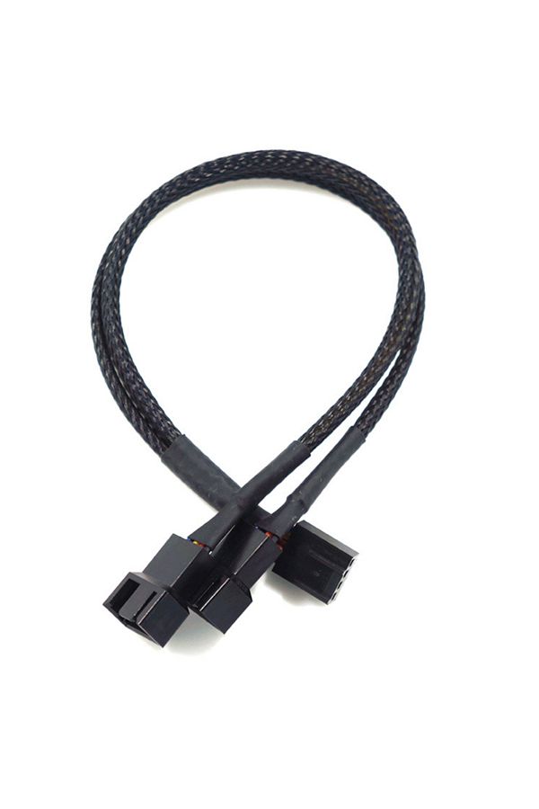 Choice-1 in 2 New 4 Pin Pwm Fan Cable 1 To 4/3/2/1 Ways Splitter Black Sleeved 27cm Extension Cable Connect 1