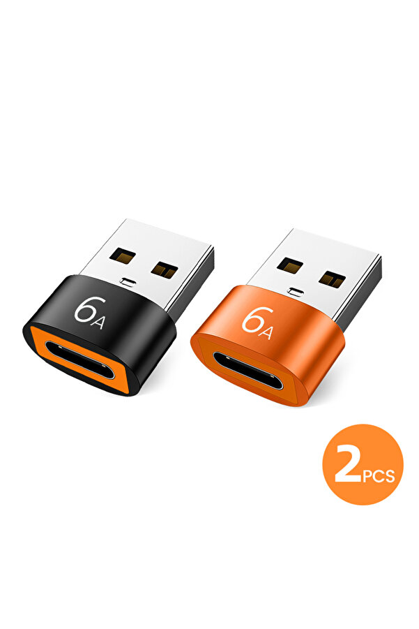 Choice Black and Orange NNBILI 6A Type C To USB 3.0 OTG Adapter USB C ...