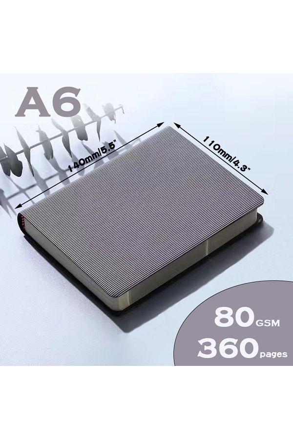 Choice-Lined Page Gray Notebooks A6 360P Lined/Blank Page Diary Planner Journal Notepad Stationery For Offi 1