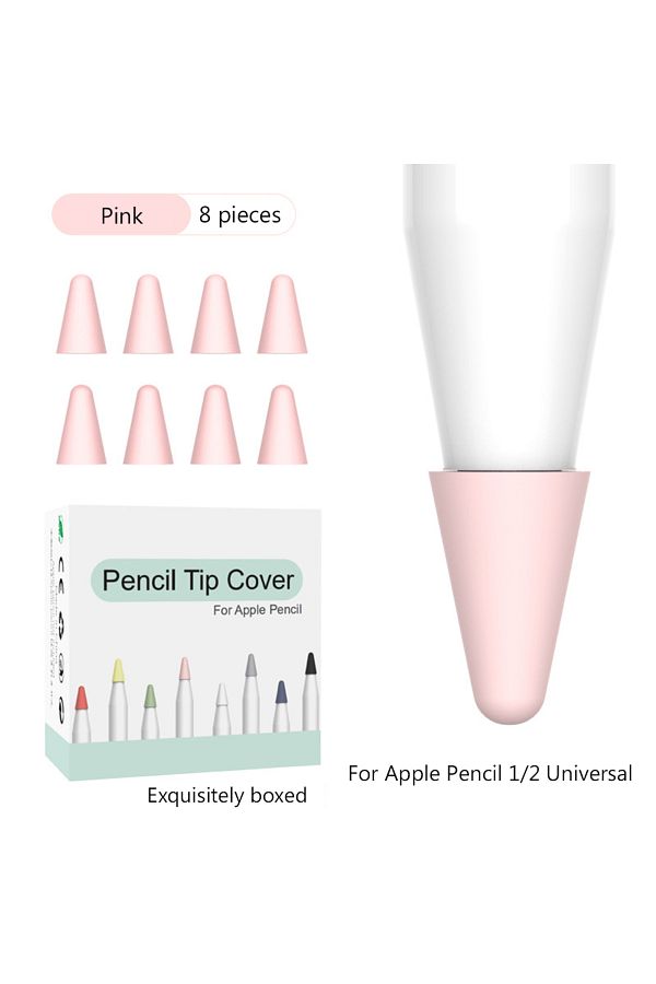Choice-Pink 8pcs For Apple Pencil Tip Silicone Case Replacement Tips Case For Apple Pencil 1st 2nd Nib Prot 1
