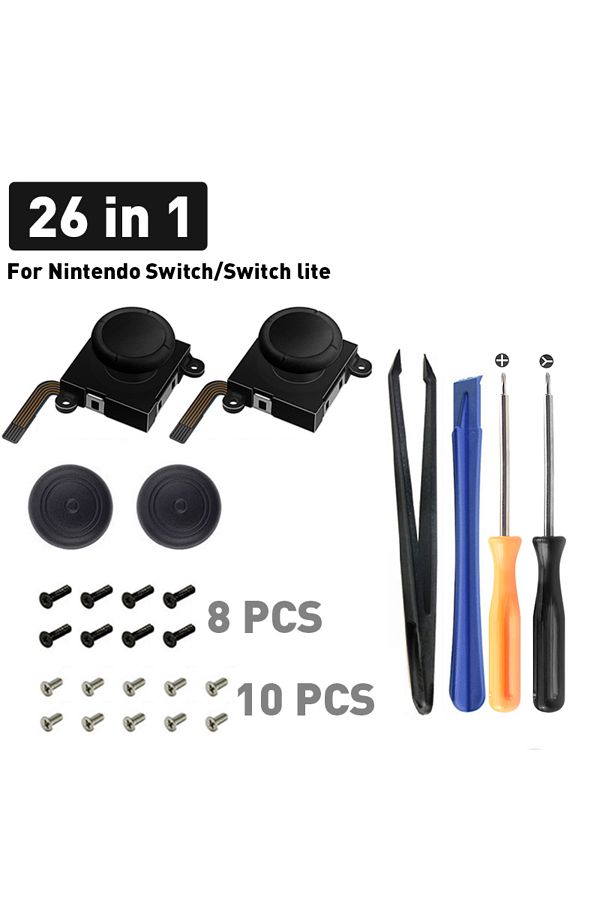 Choice-26 in 1 without box DATA FROG 3D Analog Joystick Thumb Stick Compatible Nintendo Switch Joy Pad Repl 1