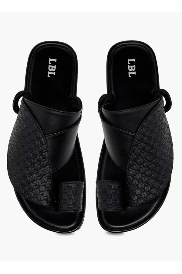 LBL by Shoexpress-Textured Slip-On Arabic Sandals with Toe Loop Detail 1