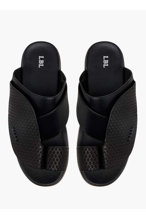 LBL by Shoexpress-Textured Slip-On Arabic Sandals with Toe Loop Detail 1