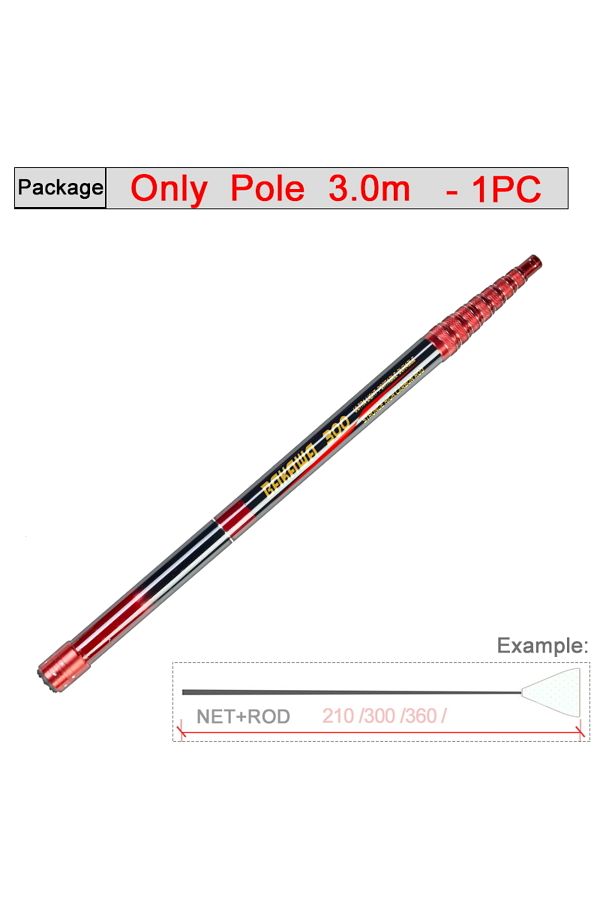 Choice-BKW 3.0M Only Pole BAKAWA Folding Fishing Net Telescopic Landing Net 4m3.6M Carp Carbon Fiber Fly To 1
