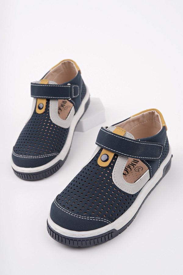 MUGGO-Pepe Velcro Perforated Daily Light Sole Unisex Children's Shoes 1