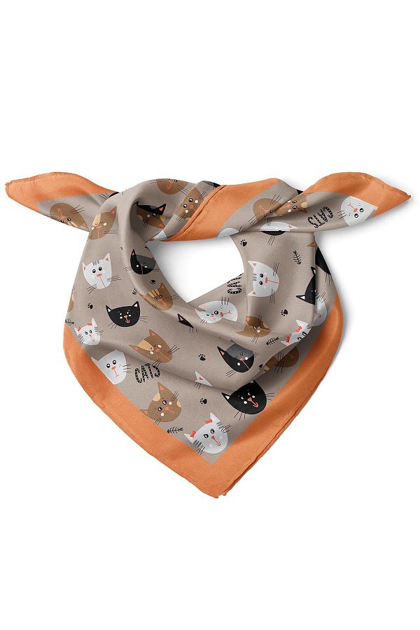 nehir eşarp-Cat Patterned Bandana 1